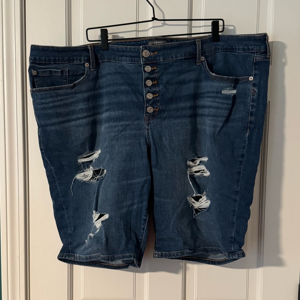 Torrid Mid-Rise Bermuda Denim Shorts